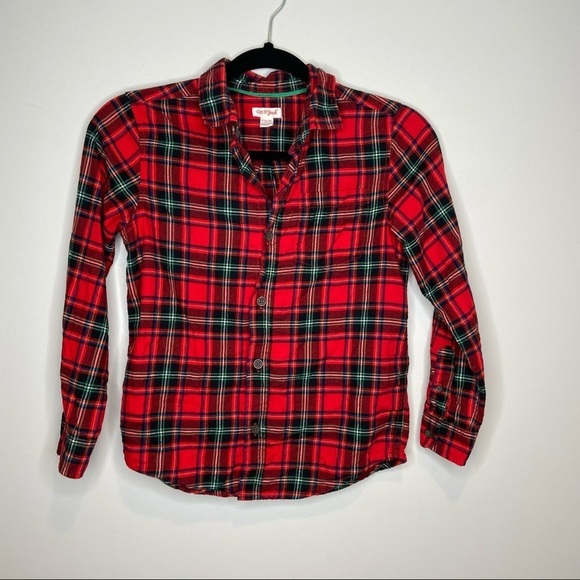 FINAL PRICE DROP❌‎ Kids red plaid button down size medium - Picture 1 of 7